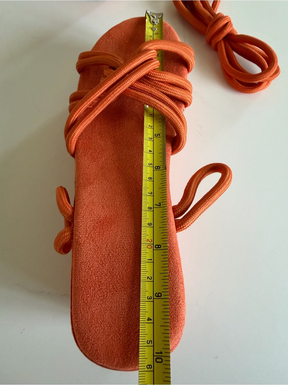 Women’s Orange Knotted Platform Sandals with Wrap Laces - Picture 5 of 10